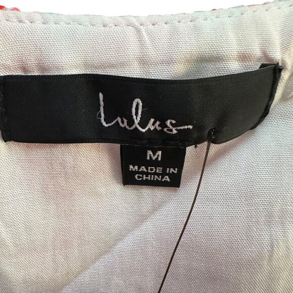 NWT‎ Lulus Floral Puff Sleeve Wrap Crop Top With Back Tie Detail Summer Spring M - Picture 7 of 10